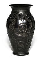 Artisan Roemeense Marginea Zwart Aardewerk vaasje, Antiek en Kunst, Ophalen of Verzenden