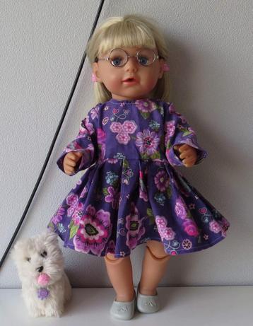 poppenkleertjes babypop born 43cm (jurk lange mouwen) beschikbaar voor biedingen