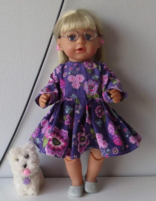 poppenkleertjes babypop born 43cm (jurk lange mouwen), Kinderen en Baby's, Speelgoed | Poppen, Nieuw, Babypop, Verzenden