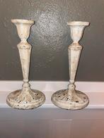 Zware gietijzeren kandelaars - 38 cm hoog, Huis en Inrichting, Gebruikt, 25 tot 50 cm, Ophalen of Verzenden, Metaal