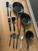 Koekenpannenset & spatels/pollepels e.d., Huis en Inrichting, Ophalen of Verzenden, Zo goed als nieuw, Koekenpan of Braadpan