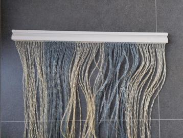 Deur gordijn / Vliegengordijn wit met blauw  beschikbaar voor biedingen