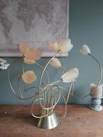 Vintage messing tulpen lamp., Huis en Inrichting, Lampen | Plafondlampen, Zo goed als nieuw, Ophalen