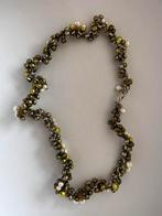 Ketting zoetwaterparels, Ophalen of Verzenden, Zo goed als nieuw, Groen, Steen of Mineraal