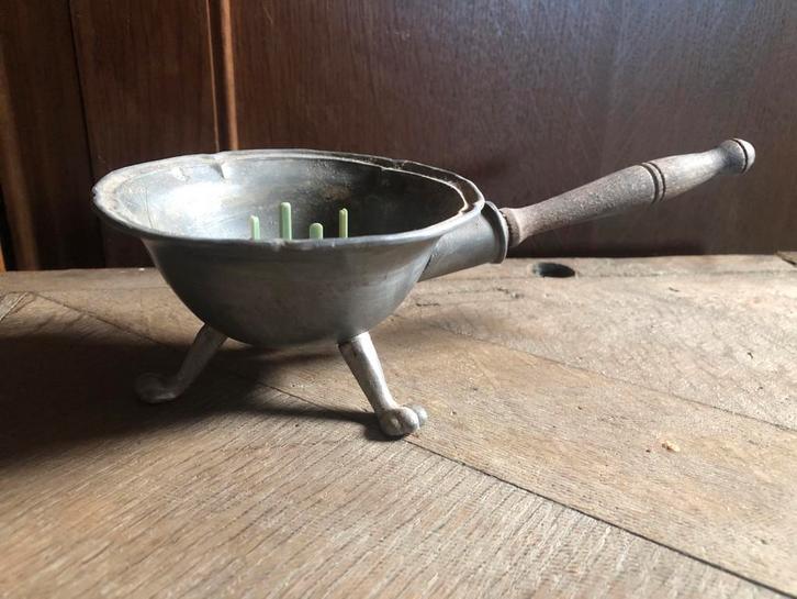 Antiek Tinnen Kolenbakje/Bloemstuk, Antiek en Kunst, Antiek | Keukenbenodigdheden, Ophalen of Verzenden