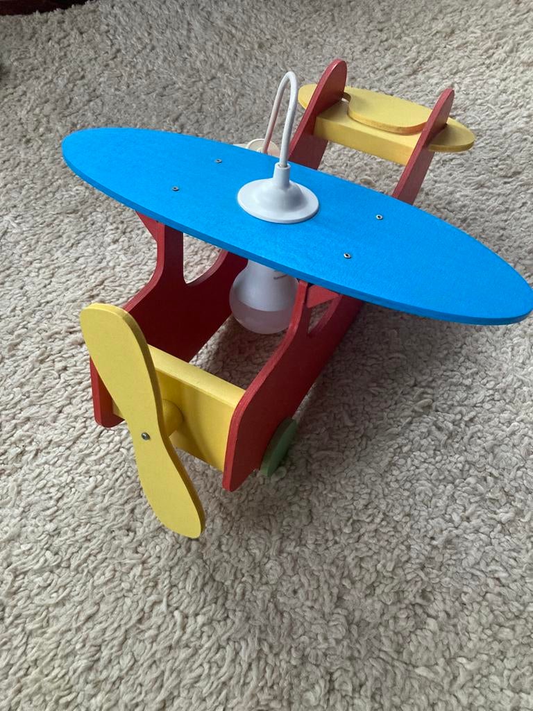 Vliegtuig houten hanglamp in ZGST, Ophalen of Verzenden, Zo goed als nieuw