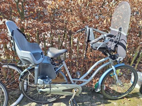 Moederfiets compleet, Fietsen en Brommers, Fietsen | Dames | Moederfietsen, Gebruikt, Sparta, 2 zitjes, Dubbele standaard, Versnellingen