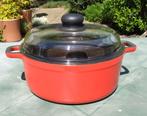 MADE IN FRANCE vintage gietijzer stoofpan. Dutch oven. 24 cm, Gebruikt, Gietijzer, Ophalen of Verzenden, Keramische plaat