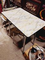 Vintage jaren 70 formica tafel twee stoelen en kruk, Ophalen of Verzenden