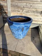 Grote blauwe Buitenpot 50€, Ophalen, Rond, Zo goed als nieuw, Minder dan 25 cm
