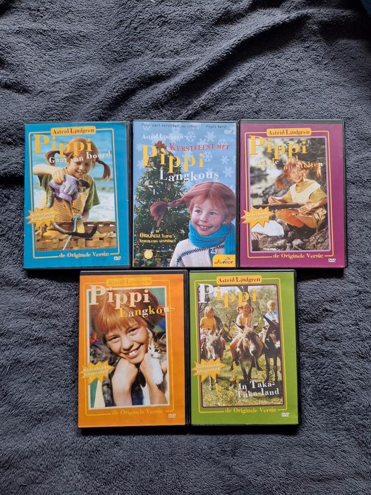 5x pippi Langkous DVD dvd's, Cd's en Dvd's, Dvd's | Kinderen en Jeugd, Zo goed als nieuw, Film, Avontuur, Boxset, Alle leeftijden