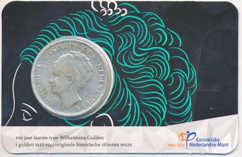 Nederland 100 jaar laatste type Wilhelmina-gulden 1923 in co, Postzegels en Munten, Munten | Nederland, Losse munt, 1 gulden, Koningin Wilhelmina