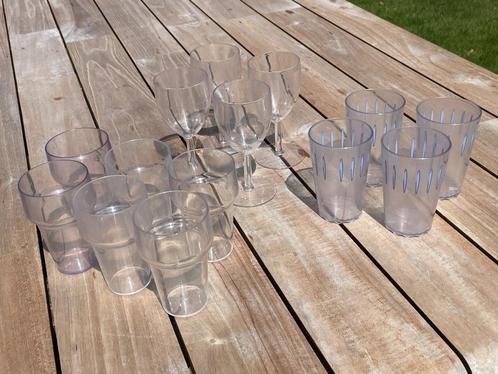 Camping kunststof glazen – 14-delige set, Caravans en Kamperen, Kampeeraccessoires, Ophalen