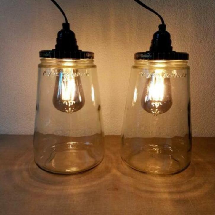 Kesbekelamp | Glazen augurkenpotlamp | Pickle Jar | Hanglamp, Huis en Inrichting, Lampen | Hanglampen, Nieuw, Minder dan 50 cm