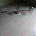 RVS plafond/muurlamp 3 verstelbare spots, Ophalen, Halogeen, Metaal of Aluminium, Zo goed als nieuw