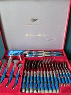 Laguiole Pradel 25-delige vintage bestekset in blauw zilver, Antiek en Kunst, Antiek | Bestek, Ophalen of Verzenden