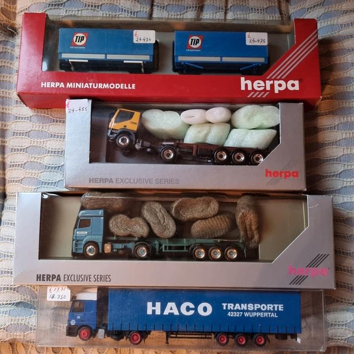 CONHTAINER TRUCKS + DIVERS 1:87, Hobby en Vrije tijd, Modelauto's | 1:87, Zo goed als nieuw, Bus of Vrachtwagen, Overige merken