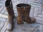 GRATIS VERZENDEN STOERE DONKERBRUINE VIA VAI BLOKHAKLAARS 38, Kleding | Dames, Schoenen, Via Vai, Hoge laarzen, Bruin, Verzenden
