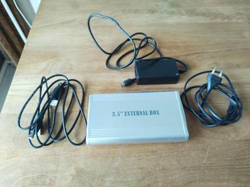 3,5 inch IDE ATA HDD externe behuizing met alle kabels EXBOX beschikbaar voor biedingen