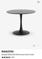 Zwarte ronde tafel 100cm met tulip poot, Huis en Inrichting, Tafels | Eettafels, Ophalen, Gebruikt, 50 tot 100 cm, Rond