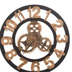 NIEUWE Wandklok 58 cm metaal goudkleurig en zwart, Wandklok, Venlo, Nieuw, Ophalen of Verzenden