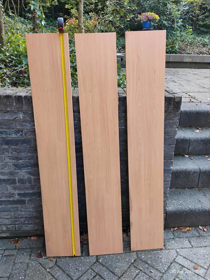 Beukenfineer planken met bolle kopse kant 152x25x2, Doe-het-zelf en Verbouw, Hout en Planken, Gebruikt, Plank, Beuken, Minder dan 200 cm