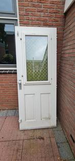 Massieve Buitendeur met Raster en Horgaas, Doe-het-zelf en Verbouw, Deuren en Horren, Ophalen, Gebruikt, Minder dan 80 cm, Buitendeur