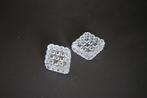 set twee zoutvat persglas helder glas ruit patroon salts, Ophalen of Verzenden