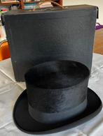 Hoge hoed zwart met doos, Ophalen of Verzenden, Zo goed als nieuw, 57 cm (M, 7⅛ inch) of minder, Hoed