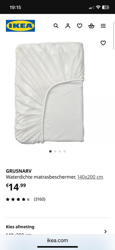 Matrasbeschermer ikea grusnarv 1,40 x 2,00, Huis en Inrichting, Slaapkamer | Beddengoed, Nieuw, Hoeslaken of Sloop, Tweepersoons