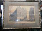 Aart Bijl, Zeer oude ets Rdam, v/d Fa De Bruijn,oude lijst, Antiek en Kunst, Kunst | Etsen en Gravures, Ophalen