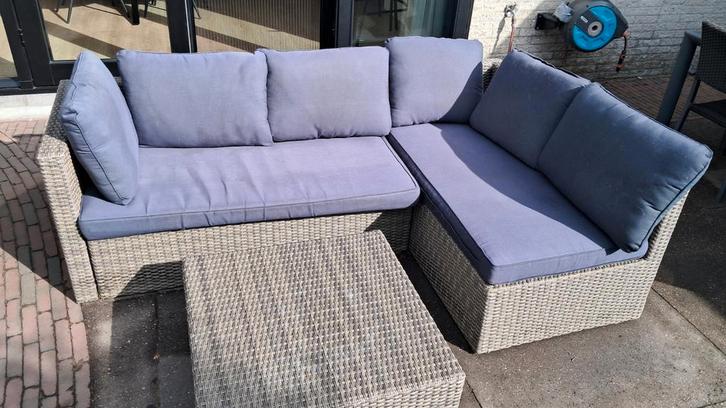Mooie loungeset - Gebruikt, kan nog prima mee!, Tuin en Terras, Tuinsets en Loungesets, Gebruikt, Hocker, Ophalen