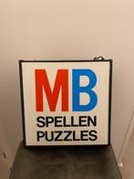 Unieke MB spellen Puzzels lichtbak reclame bord dubbelzijdig, Ophalen of Verzenden, Zo goed als nieuw, Lichtbak of (neon) lamp
