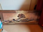 Print/schilderij van  luipaard 1.13 bij 0.48 cm R Cazars, Minder dan 50 cm, Minder dan 50 cm, Schilderij, Zo goed als nieuw