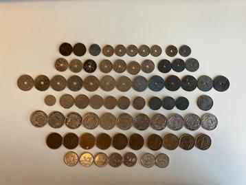 72 munten Belgie 1902-1998 + een 100 francs biljet, zie foto beschikbaar voor biedingen