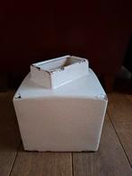 Vierkante Vaas 24x24 cm craquele room kleur, totale hgt 27, Overige kleuren, Aardewerk of Porselein, Ophalen of Verzenden, Zo goed als nieuw