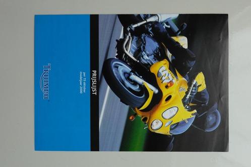 2000 Triumph prijslijst Sprint RS ST Tiger Legend TT Daytona, Motoren, Handleidingen en Instructieboekjes, Triumph, Ophalen of Verzenden