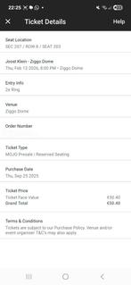 Joost Klein Zitplaatsen Ziggo Dome, Twee personen