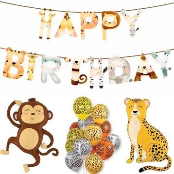 Ballonnen en slinger set Happy Birthday Jungle Fun beschikbaar voor biedingen