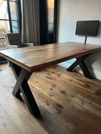 Mangohouten eettafel 180x90 - Stoer en stijlvol!, Huis en Inrichting, Tafels | Eettafels, Ophalen, Gebruikt, 50 tot 100 cm, 150 tot 200 cm