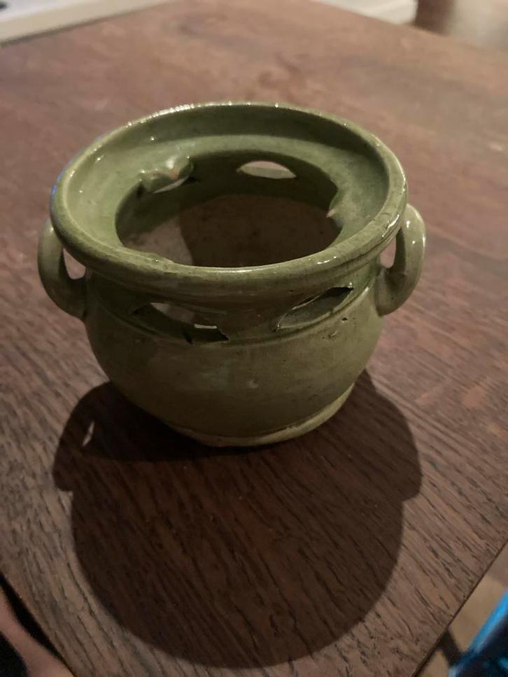 18e Eeuws Stoofje - Groen Aardewerk, Antiek en Kunst, Antiek | Keramiek en Aardewerk, Ophalen of Verzenden