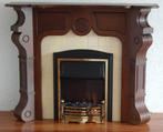 Klassieke Schouw met elektrische haard/ schoorsteenmantel., Ophalen, Zo goed als nieuw, Inbouwhaard, Elektrische haard