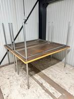 4 stuks stevige tafels 160x80 cm | Multiplex blad, Ophalen, Gebruikt, Metaal, 50 tot 100 cm