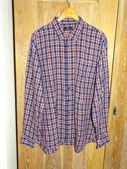 Geruit overhemd van C&A regular fit maat XXL, Kleding | Heren, Overhemden, Zo goed als nieuw, Overige halswijdtes, Blauw, Ophalen of Verzenden