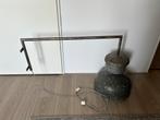 Mooie vintage metalen industriële hanglamp ., Ophalen of Verzenden, Zo goed als nieuw