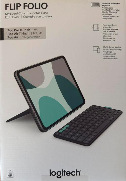 Logitech Flip Folio Keyboard Case for Ipad Pro and Ipad Air, Computers en Software, Tablet-hoezen, Zo goed als nieuw, Bescherming voor- en achterkant