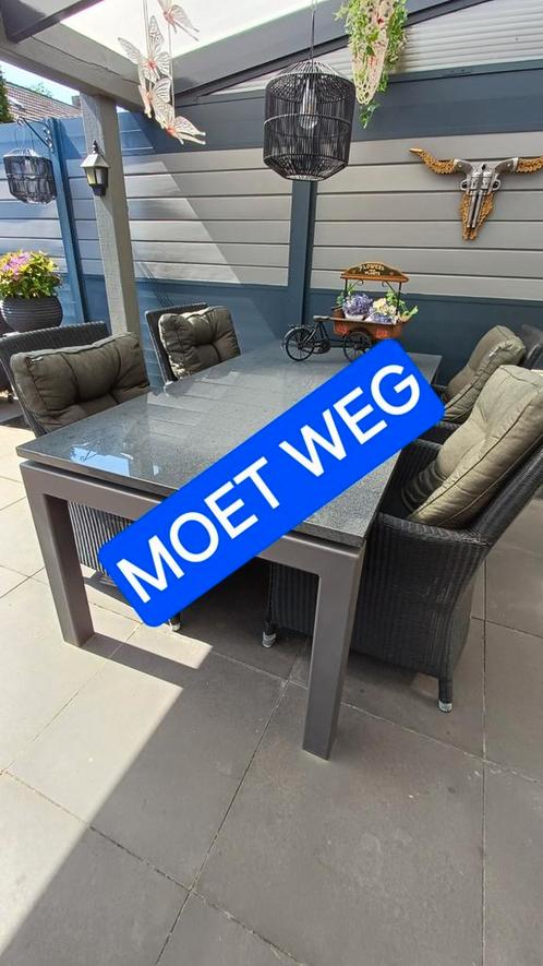 Tuinstel tafelblad graniet 4 Seasons IZGS, Tuin en Terras, Tuintafels, Rechthoekig, Ophalen