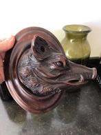 Antiek handgemaakt houten afbeelding everzwijn, Antiek en Kunst, Verzenden