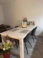 Witte eettafel, Huis en Inrichting, Tafels | Eettafels, Ophalen, Gebruikt, 50 tot 100 cm, Vijf personen of meer