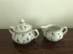 Torgau Margot roomstel melkkannetje suikerpot wit blauw, Ophalen of Verzenden